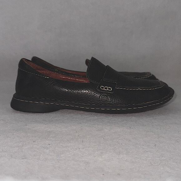 Women’s Born Black Leather Slip-on Loafers size 6 - Picture 2 of 9